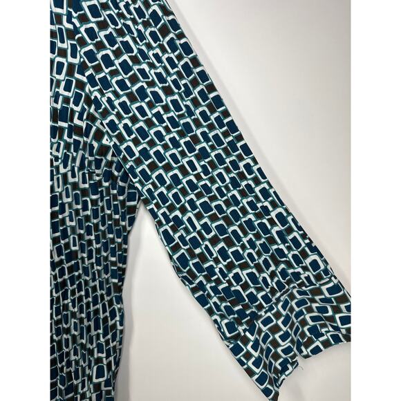 Lane Bryant Geometric Print Button Up Blouse Top Stretch Sz 18/20 Office Casual - Picture 4 of 11